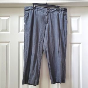 Mossimo Gray Linen Cotton Capris